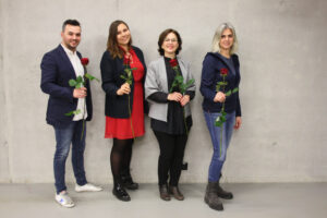Wahlen 2022 Zug: Kandidierende der SP Hünenberg: Faruk Dogrusöz, Virginia Köpfli, Doris Cecchin und Petra Meier